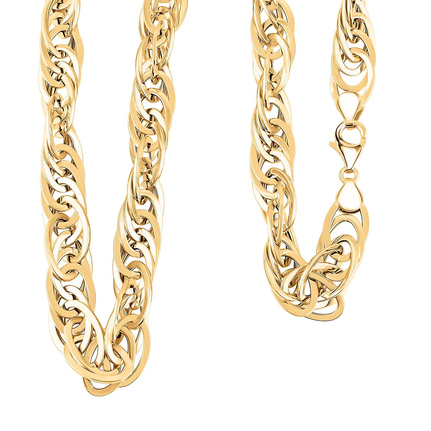 Italian Oval Link Chain Necklace in 10K Yellow Gold 15.5 Grams 20 Inches