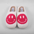 American Exchange Fuchsia White Smiley Face Fur Slippers Fuchsia - S   - Sticky add to cart bar