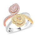 Modani Natural Pink, Yellow and White Diamond 1.13 ctw Ring in 950 Platinum, 18K Yellow & Rose Gold (Size 10.0) - Sticky add to cart bar