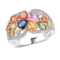 Modani 950 Platinum and 18K Yellow Gold Multi Sapphire, Diamond Ring (Size 10.0) (5.72 g) 2.38 ctw