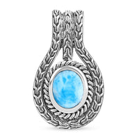 Bali Legacy Larimar 3.40 ctw Tulang Naga Pendant without Chain in Sterling Silver