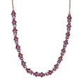 D'Joy AAA Rose De France Amethyst and Orissa Rhodolite Garnet 27.15 ctw Butterfly Necklace in 18K Vermeil Rose Gold Over Sterling Silver 18 Inches - Sticky add to cart bar