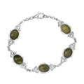Karis Connemara Marble 16.40 ctw Celtic Trinity Knot Bracelet in Platinum Bond (7.25 In) - Sticky add to cart bar