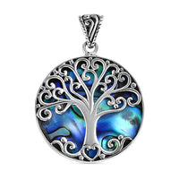 Bali Legacy Abalone Shell Tree of Life Pendant without Chain in Sterling Silver