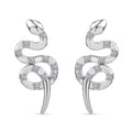 Luxuriant Lab Grown Diamond G-H, SI 0.35 ctw Serpent Earrings in Rhodium Over Sterling Silver - Sticky add to cart bar