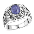Bali Legacy Tanzanite 3.25 ctw Dragon Men's Ring in Sterling Silver - Sticky add to cart bar