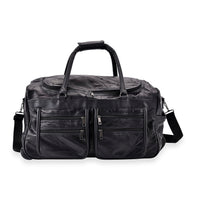 TLV Black Sheep Leather Trolley Travel Bag (20"x11.4"x11") with 54.7 inch Long Strap