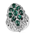 Karis African Malachite Ring in Platinum Bond (Size 10.0) 7.15 ctw - Sticky add to cart bar