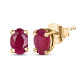 Luxoro AAA Montepuez Ruby 1.60 ctw Solitaire Stud Earrings in 10K Yellow Gold - Sticky add to cart bar