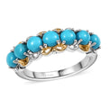 Karis Premium Sleeping Beauty Turquoise 7 Stone Ring in Platinum Bond (Size 9.0) 2.00 ctw - Sticky add to cart bar