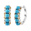 Karis Premium Sleeping Beauty Turquoise 2.86 ctw Hoop Earrings in 14K YG Plated and Platinum Bond - Sticky add to cart bar