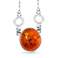 Baltic Amber Round Shape Designer Necklace in Sterling Silver 20 Inches - Sticky add to cart bar