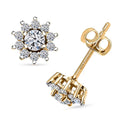 Luxuriant Lab Grown Diamond G-H, SI 0.50 ctw Sunburst Earrings in 18K Vermeil Yellow Gold Over Sterling Silver - Sticky add to cart bar