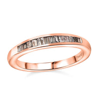 Nature Champagne Diamond Band Ring in 18K Vermeil RG Sterling Silver (Size 9.0) 0.25 ctw