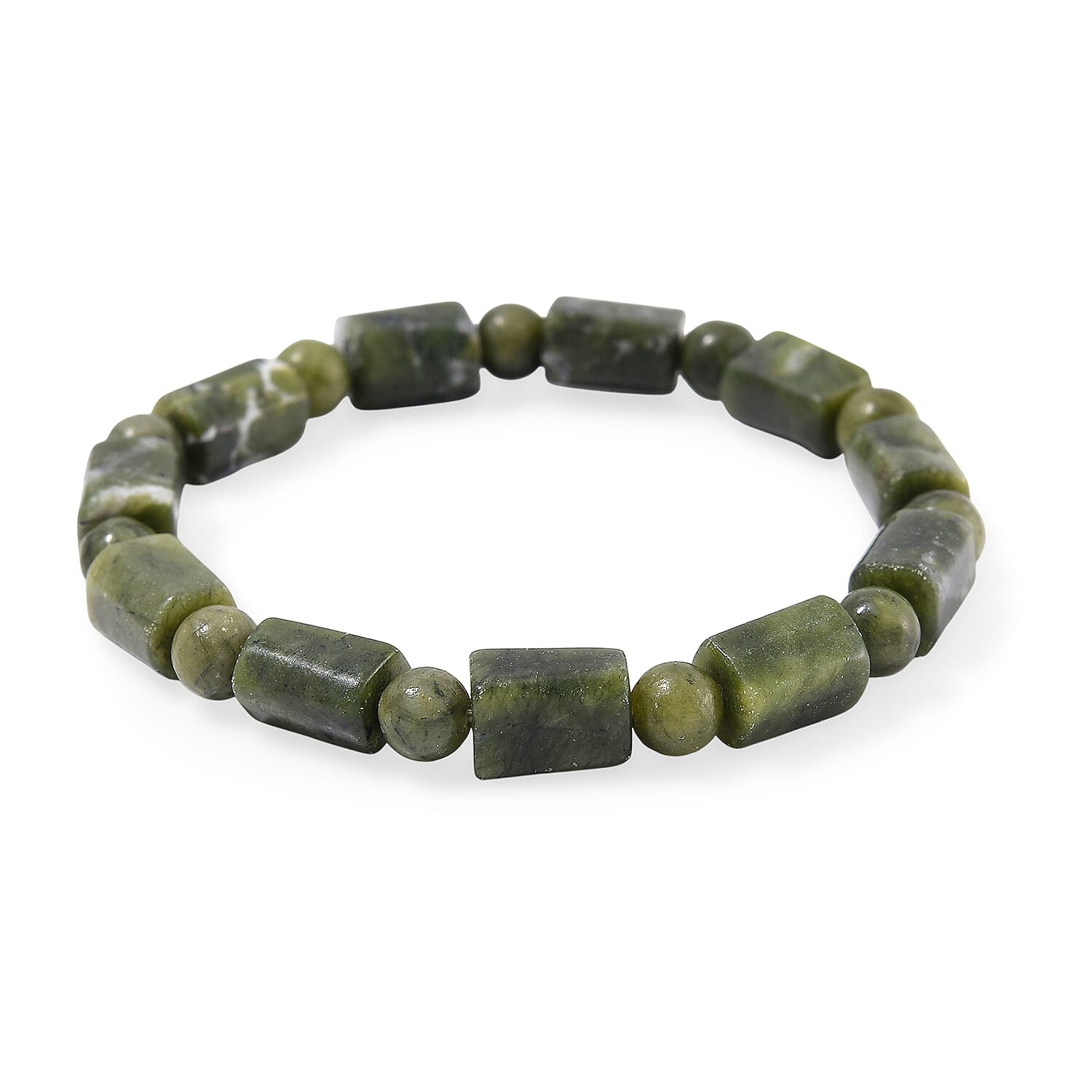 Connemara Marble Beaded Stretch 90.00 ctw Bracelet