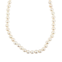 Freshwater Pearl Marquise Clasp Necklace in Silvertone 18 Inches
