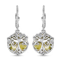 D'Joy Connemara Marble 12.00 ctw Tree of Life Earrings in Platinum Over Sterling Silver - Sticky add to cart bar
