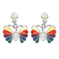 Peruvian Artistry Multi Gemstone 1.85 ctw Butterfly Earrings in Sterling Silver - Sticky add to cart bar