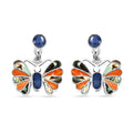 Peruvian Artistry Multi Gemstone 1.85 ctw Blue Butterfly Earrings in Sterling Silver - Sticky add to cart bar