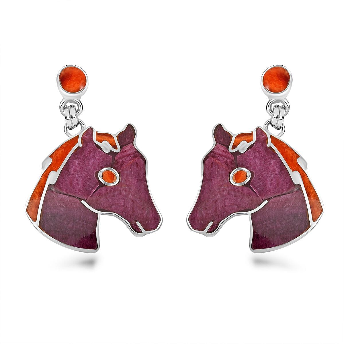Peruvian Artistry Multi Gemstone 1.70 ctw Horse Earrings in Sterling Silver
