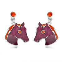 Peruvian Artistry Multi Gemstone 1.70 ctw Horse Earrings in Sterling Silver