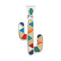 Peruvian Artistry Multi Gemstone 1.10 ctw Cactus Pendant without Chain in Sterling Silver - Sticky add to cart bar