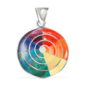 Peruvian Artistry Multi Gemstone 2.10 ctw Big Pachamama Pendant without Chain in Sterling Silver - Sticky add to cart bar