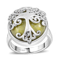 Connemara Marble Ring in Platinum Over Sterling Silver 13.00 ctw - Sticky add to cart bar