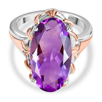 Rose De Fracne Amethyst 8.29 ctw Ring in Rhodium Over Sterling Silver (Size 9)