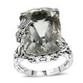Epic Deal Artisan Crafted Montezuma Prasiolite Fancy Ring in Sterling Silver (Size 10.0) 16.10 ctw - Sticky add to cart bar