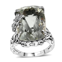 Epic Deal Artisan Crafted Montezuma Prasiolite Fancy Ring in Sterling Silver (Size 10.0) 16.10 ctw