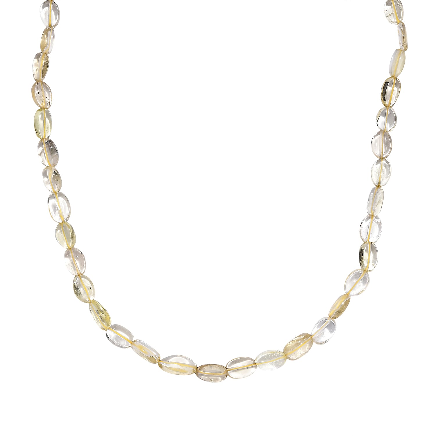 Lemon Quartz 85.00 ctw Necklace in Stainless Steel 18 Inches