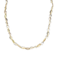 Lemon Quartz 85.00 ctw Necklace in Stainless Steel 18 Inches