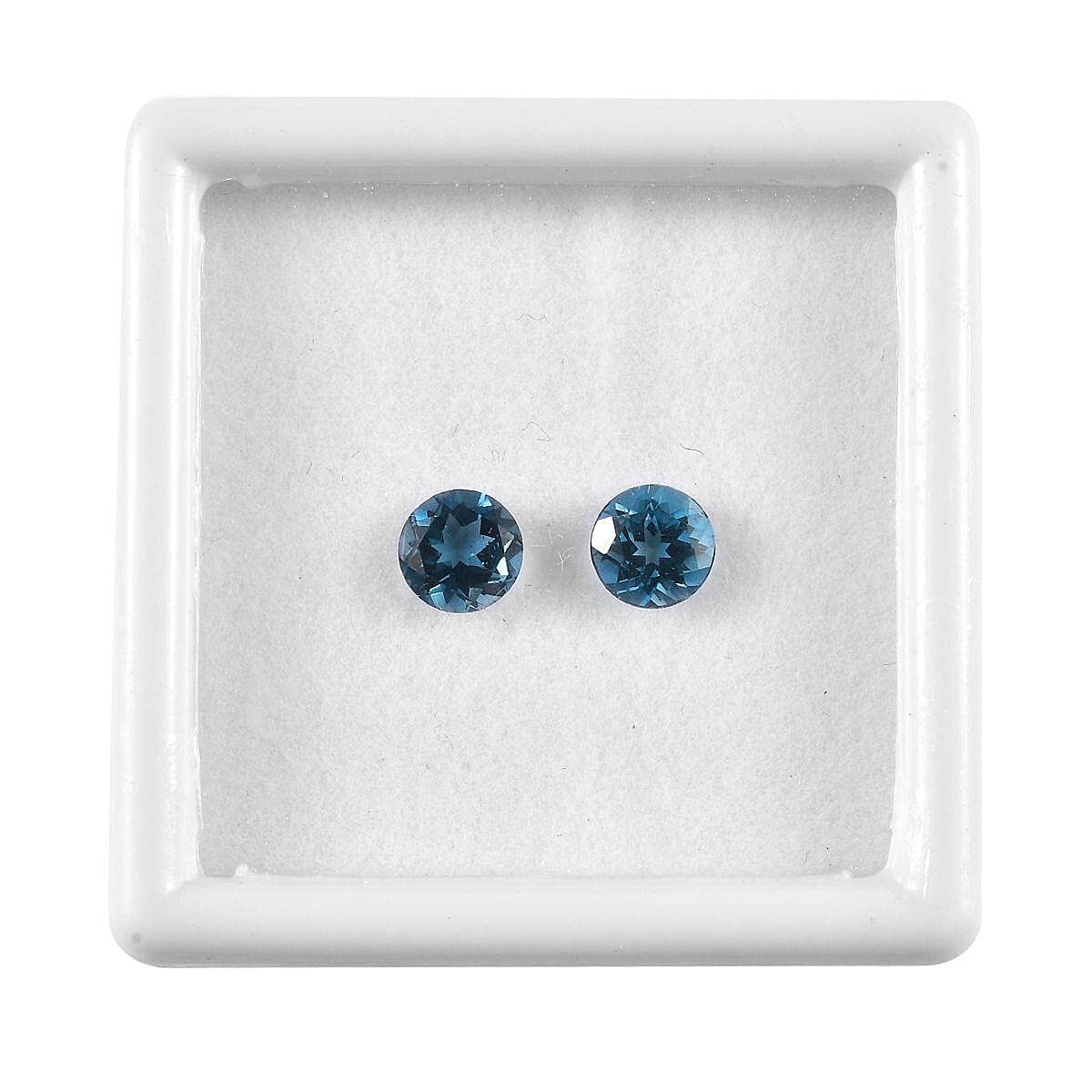 London Blue Topaz Set of 2 (Rnd 6mm) 1.85 ctw