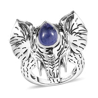 Artisan Crafted Tanzanite 2.40 ctw Elephant Ring in Sterling Silver (Size 7.0)