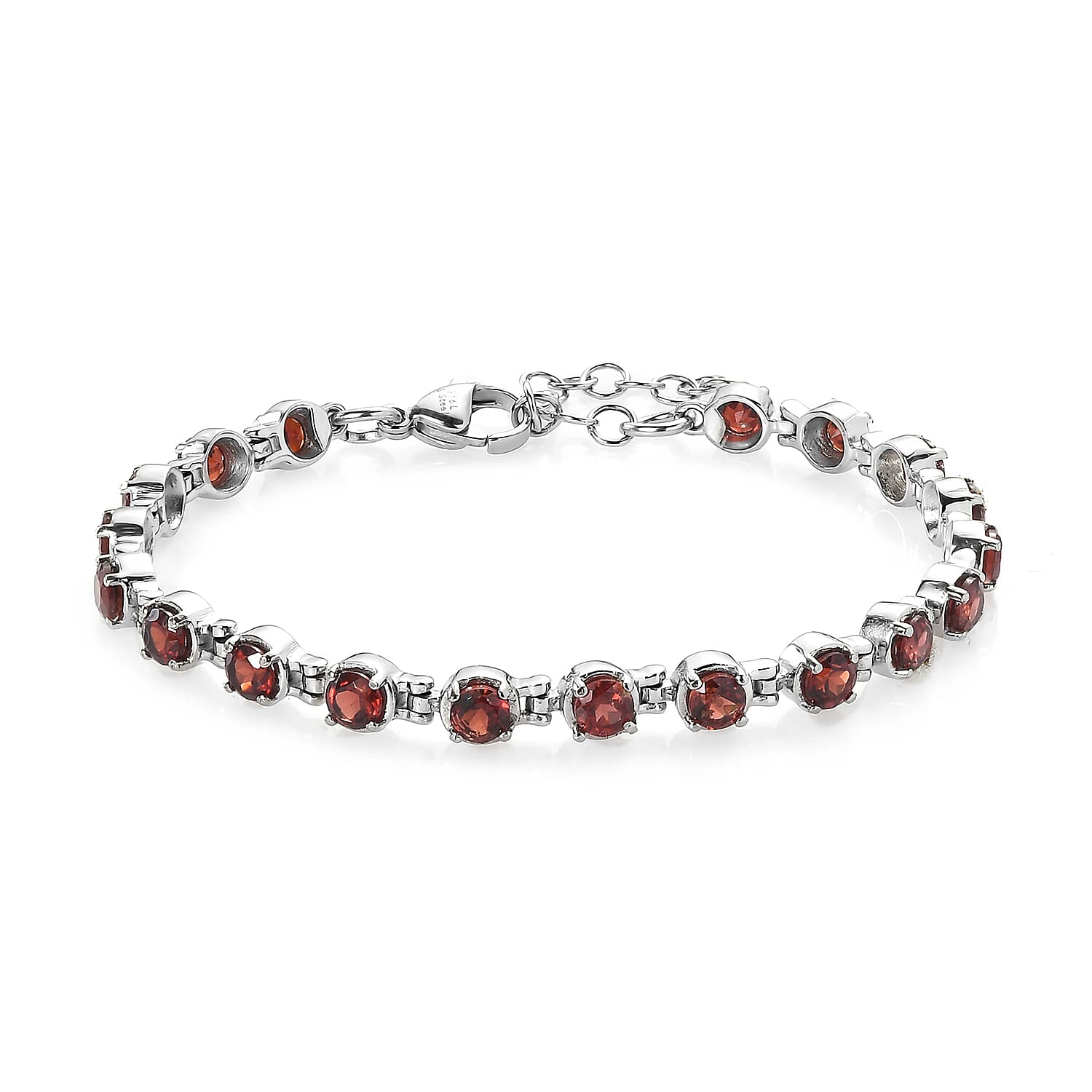 Mozambique Garnet Tennis Bracelet in Stainless Steel (6.50 In) 6.25 ctw