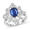 GP Kashmir Kyanite, Multi Gemstone Ring in Rhodium Over Sterling Silver (Size 10.0) 3.25 ctw - Sticky add to cart bar