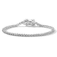 Luxuriant Lab Grown Diamond Bracelet in Rhodium Over Sterling Silver (6.50 In) 1.00 ctw