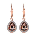 D'Joy Premium  Marropino Morganite and Multi Gemstone 1.60 ctw Lever Back Earrings in 18K Vermeil Rose Gold Over Sterling Silver - Sticky add to cart bar