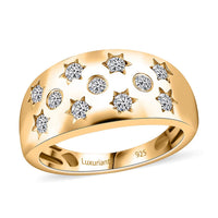 Luxuriant Lab Grown Diamond G-H SI 0.50 ctw Art Deco Ring in 18K Vermeil Yellow Gold Over Sterling Silver (Size 10.0)