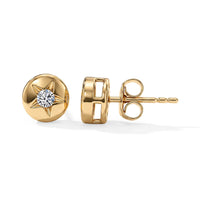 Luxuriant Lab Grown Diamond (G-H, SI) Celestial Stud Earring in 18K Vermeil YG Over Sterling Silver 0.20 ctw