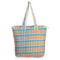 White with Red Floral Hand Stitched Kantha Cotton Tote Bag