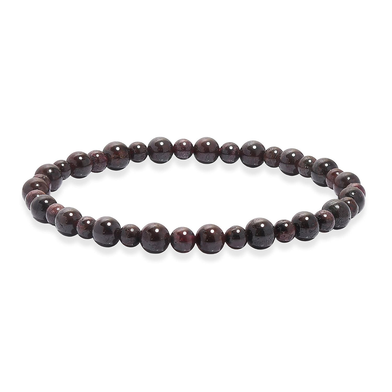Mozambique Garnet Beaded 65.00 ctw Stretch Bracelet (7.25 In)