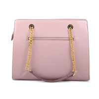 Gloria Vanderbilt Mauve Faux Leather Satchel Bag with Chain Strap (11.75"x4"x9.25")