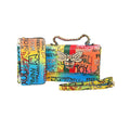 TLV Chunma 2pc Black & Multi Color Graffiti Pattern Vegan Leather Crossbody Bag with Wallet (10"x4"x8") - Sticky add to cart bar