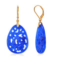 Green Jade Carved Lever Back Earrings in 14K YG Over Sterling Silver 24.00 ctw - Sticky add to cart bar