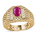 Luxoro 10K Yellow Gold Premium Royal Ruby Men's Ring (Size 10.0) 1.70 ctw - Sticky add to cart bar
