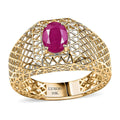 Luxoro Ruby Men's Ring in 10K Yellow Gold 1.70 ctw (Size 13.5) - Sticky add to cart bar