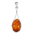 Baltic Amber Drop Pendant without Chain in Sterling Silver - Sticky add to cart bar