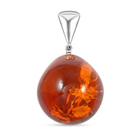 Baltic Amber Dew Drop Pendant without Chain in Sterling Silver